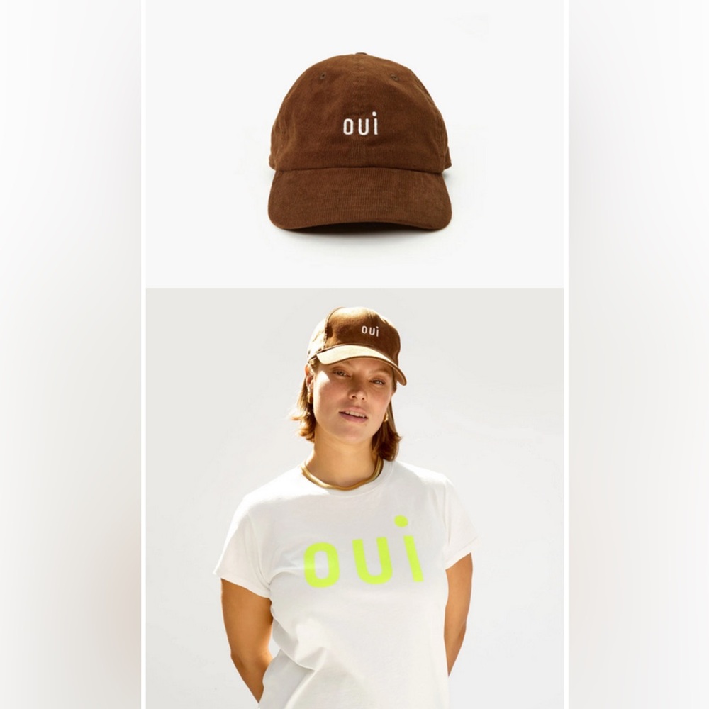 Clare V. chocolate brown corduroy OUI baseball hat NWT